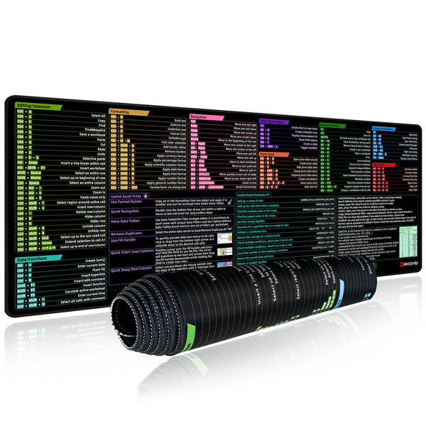 Excel Shortcuts Mouse Pad Large Extended Desk Mat